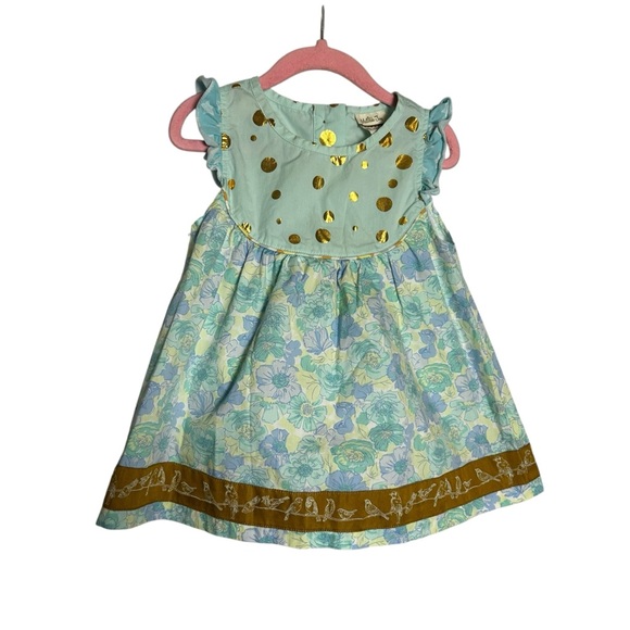 Matilda Jane Hello Lovely All Aflutter Floral Polkadot Short Sleeve Dress 2T - Picture 1 of 4